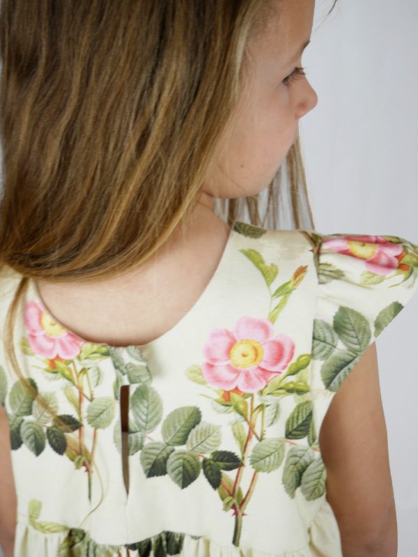 close view of girls pinafore dress