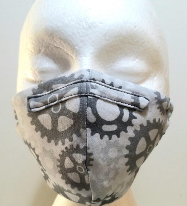 Face Mask with Cogs and Gears Pattern