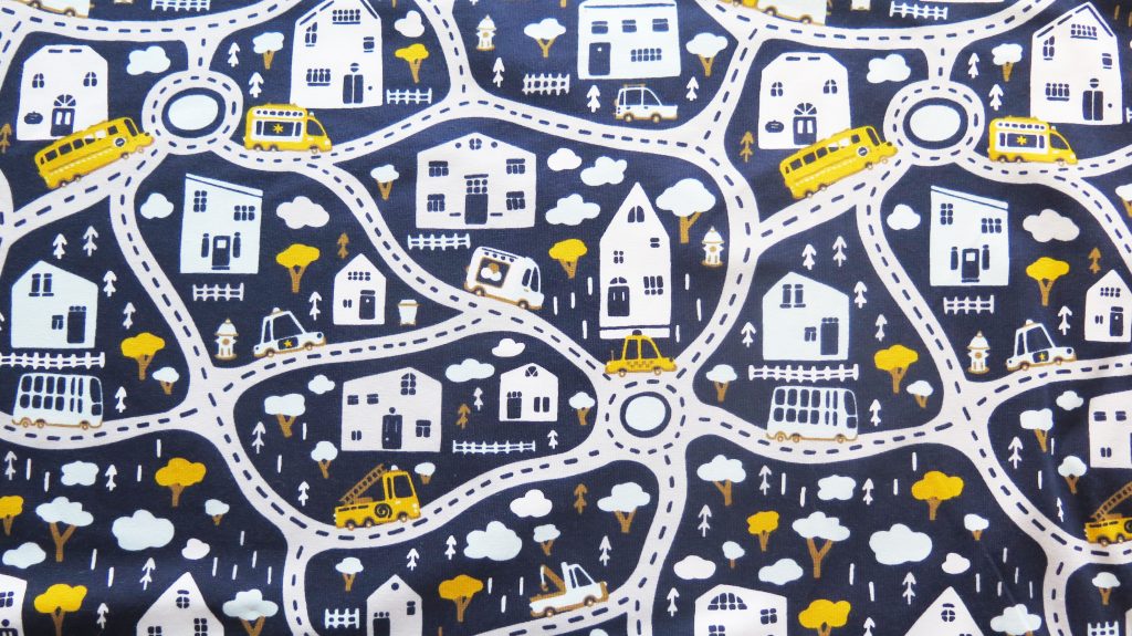 road map fabric print