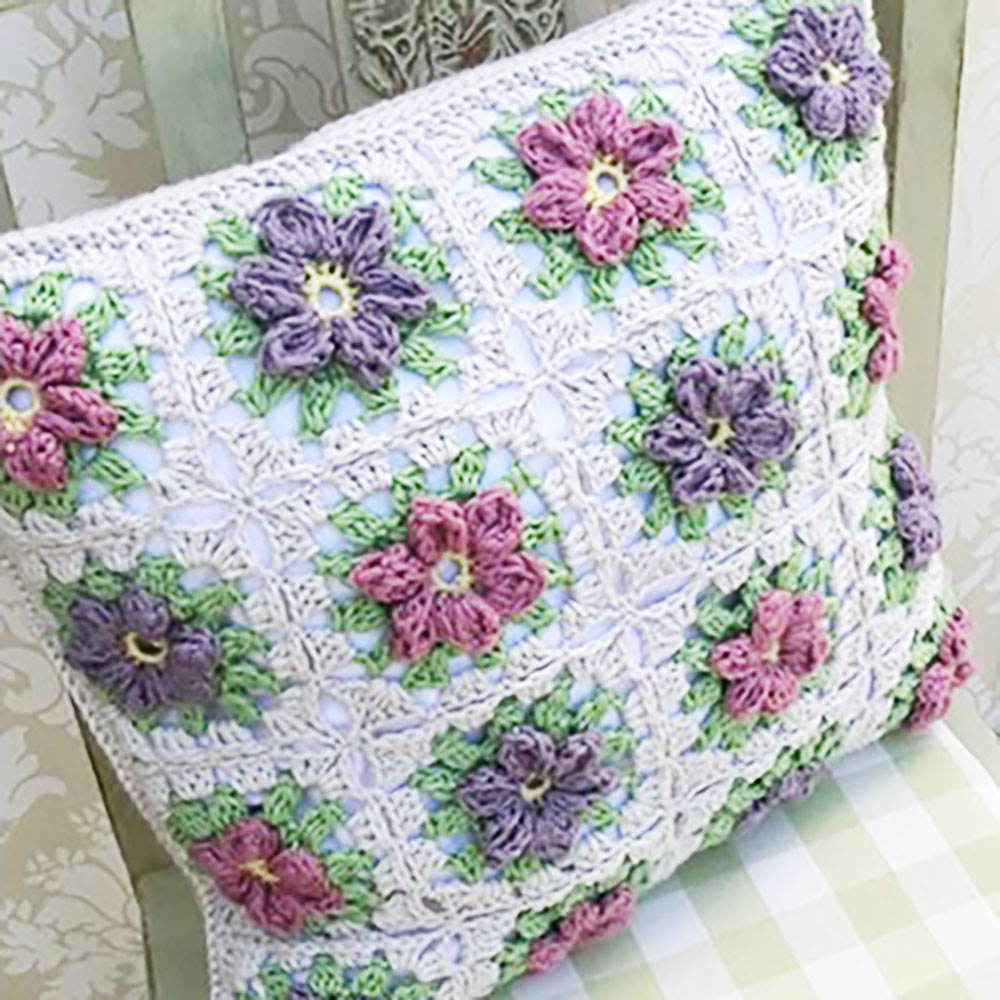 crochet cushion cover