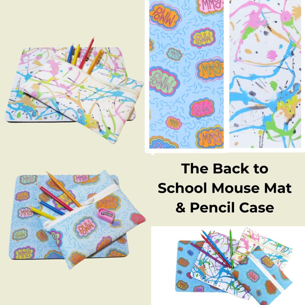 pencil case and mouse mat