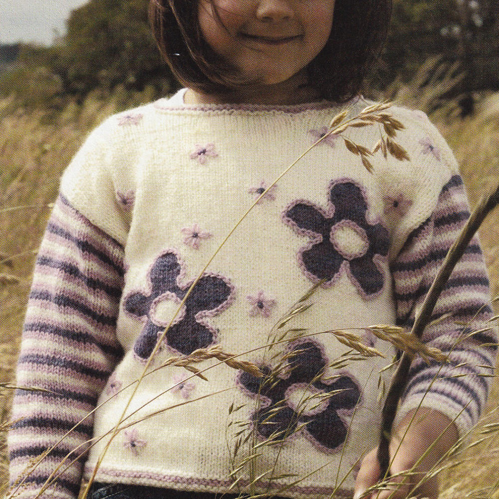 girls flower sweater