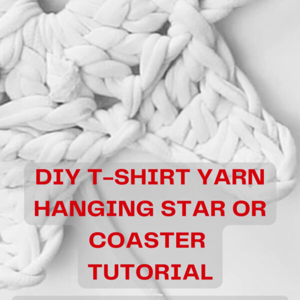 crochet hanging star pattern made with T-shirt yarn