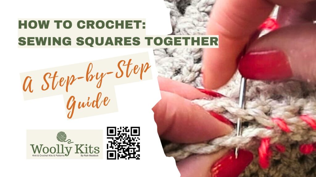 Sewing crochet squares together cover Ruth Maddock Makes