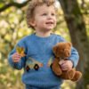 baby sweater with car motif