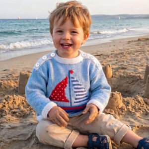 sailing boat baby sweater knitting pattern