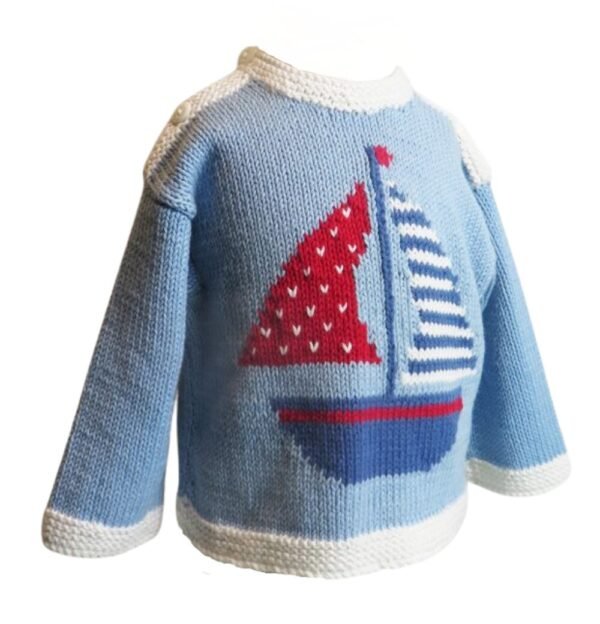 sailing boat sweater knitting pattern for baby